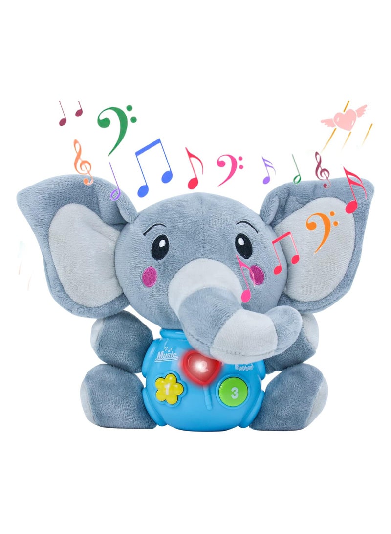 عام لعبة الطفل من عمر 6 أشهر لعبة موسيقية لينة ألعاب الطفل 6 أشهر التعليم المبكر هدية الفيل للطفل أولاد لعب الأطفال موسيقية مع أضواء - Image 1