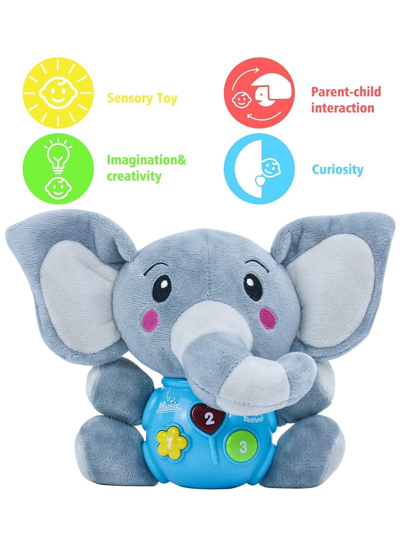 عام لعبة الطفل من عمر 6 أشهر لعبة موسيقية لينة ألعاب الطفل 6 أشهر التعليم المبكر هدية الفيل للطفل أولاد لعب الأطفال موسيقية مع أضواء - Image 2