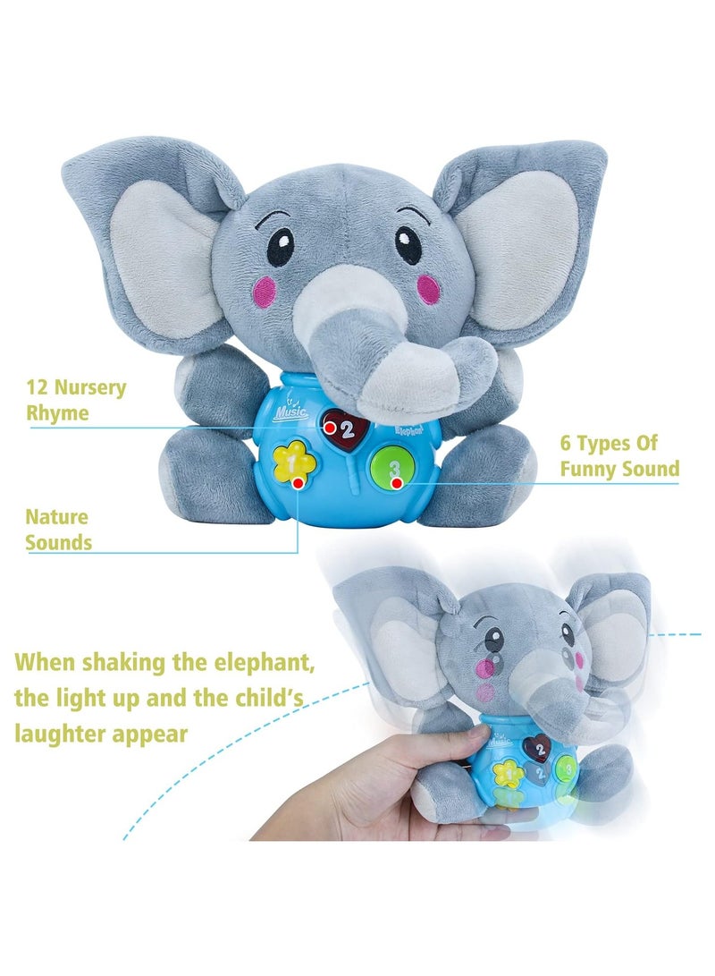 عام لعبة الطفل من عمر 6 أشهر لعبة موسيقية لينة ألعاب الطفل 6 أشهر التعليم المبكر هدية الفيل للطفل أولاد لعب الأطفال موسيقية مع أضواء - Image 3