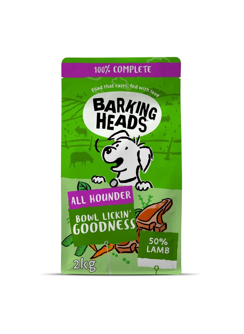 Barking Heads - Complete Dry Dog Food 2kg - Adult All Hounder Bowl Lickin' Goodness Lamb - Natural Everyday Immunity & Vitality - Vet Approved - Image 1