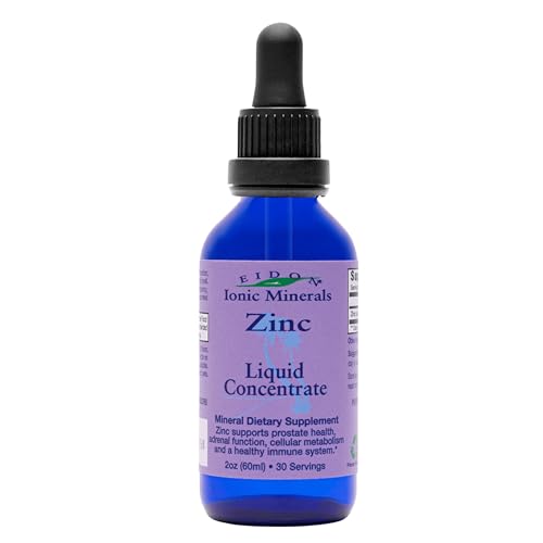 Eidon Ionic Minerals Liquid Zinc Concentrate Ionic Zinc Supplement Drops for Adults and Kids Support Immune System Hair and Skin Liver and Kidney Health Relieves Stress 2 oz