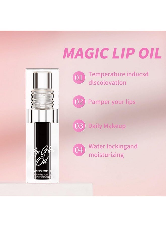 W3W Color Changing Lip Oil,Magic Color Changing Moisturizing Lip Glow Oil,Plumping Glimmer Hydrating Glow Lipstick,Long Lasting Lip Glow Oil, Nourishing Repairing & Non-sticky Primer Lip (#06, 0.12 Fl Oz)  - Image 3