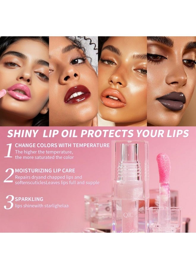 W3W Color Changing Lip Oil,Magic Color Changing Moisturizing Lip Glow Oil,Plumping Glimmer Hydrating Glow Lipstick,Long Lasting Lip Glow Oil, Nourishing Repairing & Non-sticky Primer Lip (#06, 0.12 Fl Oz)  - Image 4