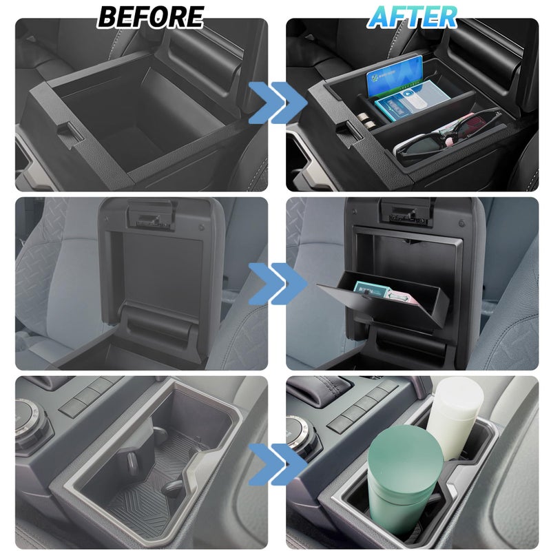 Sinminou Center Console Organizer Compatible with 2025-2026 Toyota 4Runner (6th Gen) Interior Accessories, Cup Holder, Armrest Organizer Tray and Hidden Storage Box - Image 3