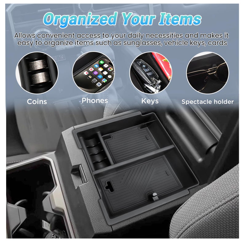 Sinminou Center Console Organizer Compatible with 2025-2026 Toyota 4Runner (6th Gen) Interior Accessories, Cup Holder, Armrest Organizer Tray and Hidden Storage Box - Image 4