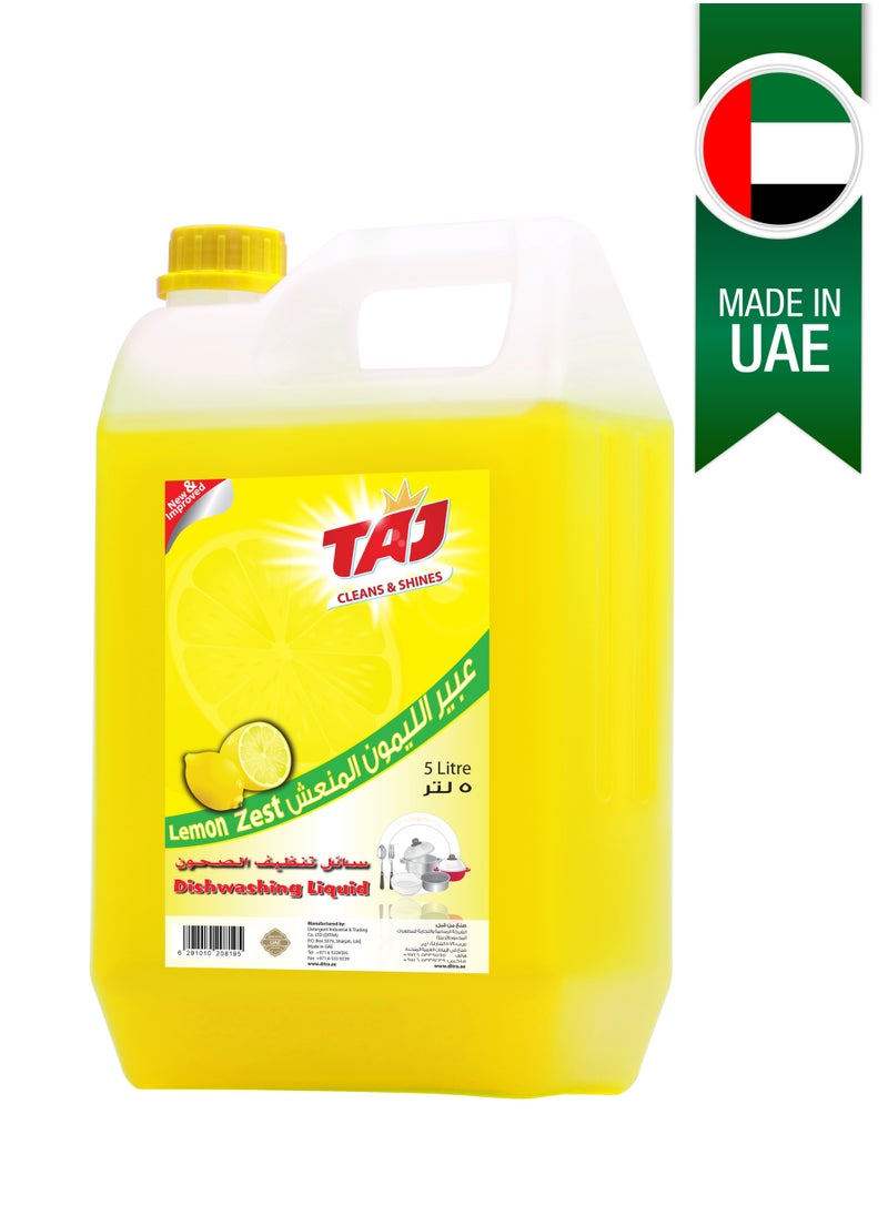 TAJ Taj Lemon Zest Dishwashing Liquid, 5 ltr  - Image 1