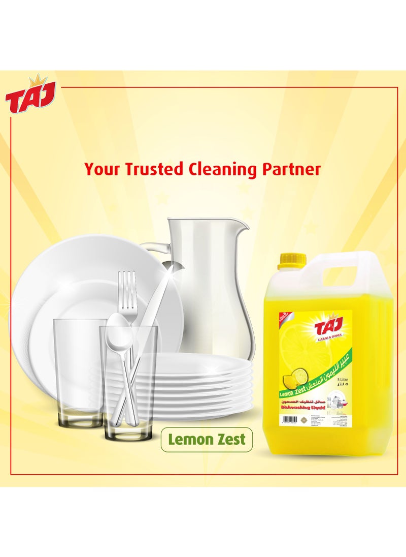 TAJ Taj Lemon Zest Dishwashing Liquid, 5 ltr  - Image 2