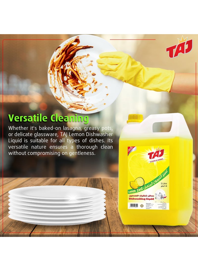 TAJ Taj Lemon Zest Dishwashing Liquid, 5 ltr  - Image 3
