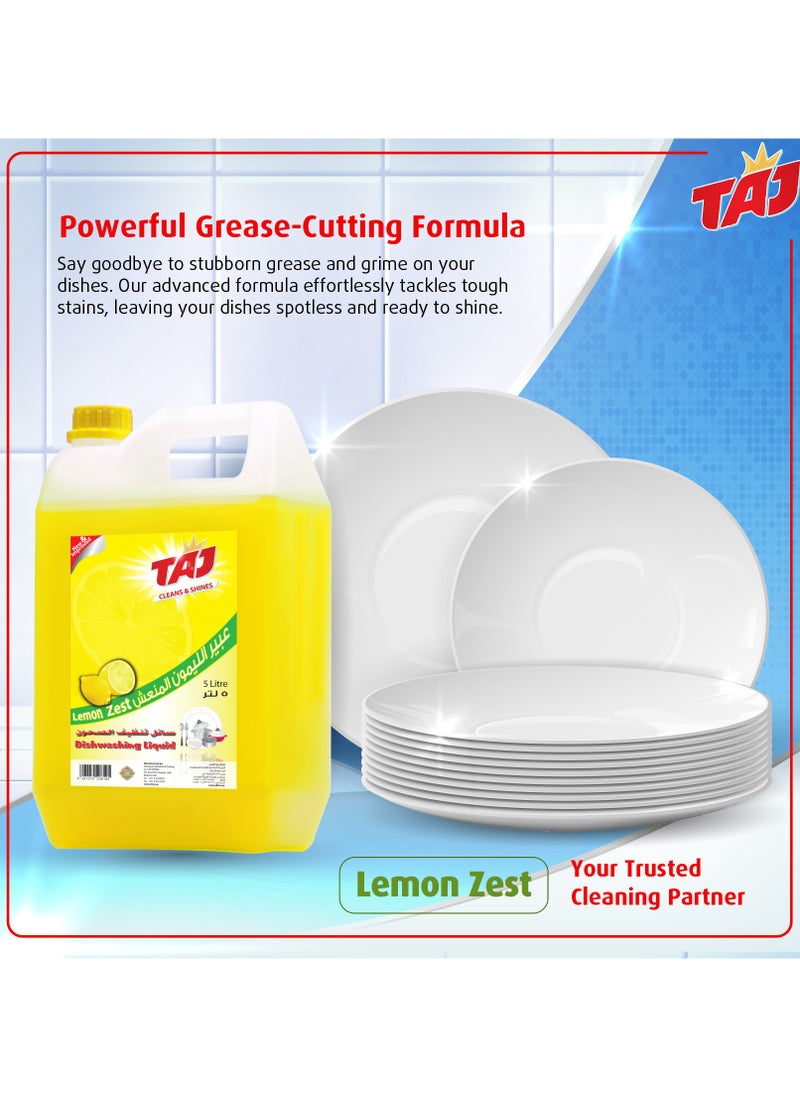 TAJ Taj Lemon Zest Dishwashing Liquid, 5 ltr  - Image 4