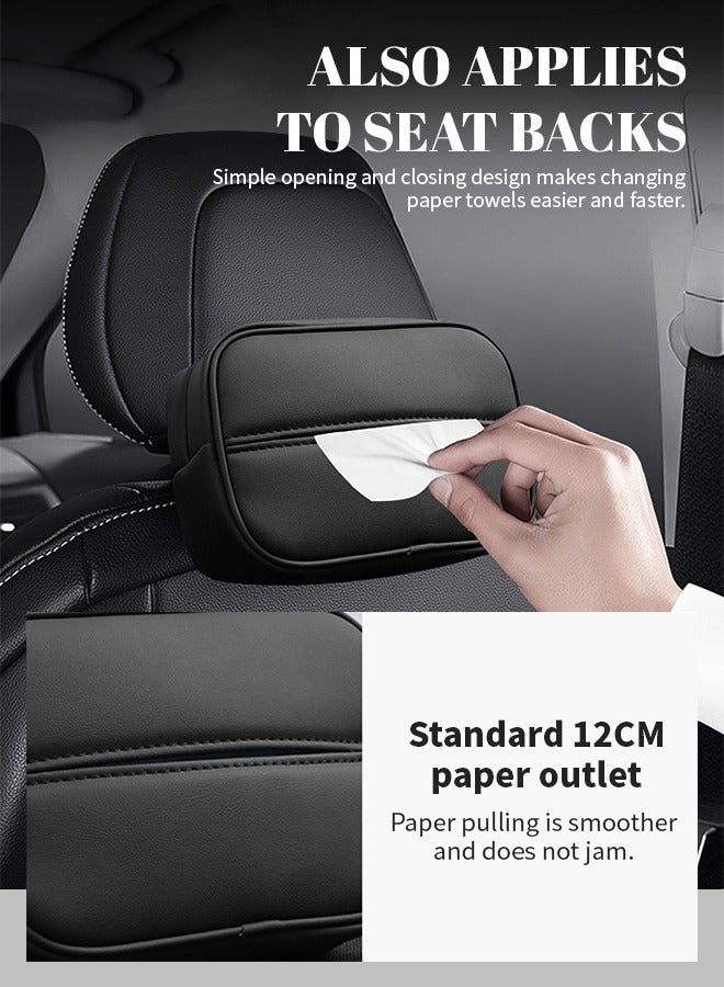 Leather Car Tissue Holder Waterproof Napkin Holder With Zipper Napkin Box Car Chair Back Mounted Tissue Dispense Interior Accessories For Toyota, Mazda, Hyundai Honda 18 X 12 X 7cm - Image 5
