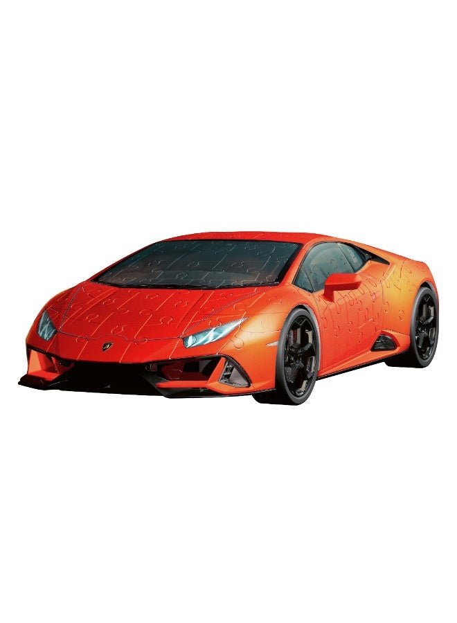 Ravensburger Lamborghini‑Huracán‑EVO‑Arancio Orange Premium 3D Puzzle 108 Pieces | 1:18 Scale Model with Rotating Wheels – No Glue Needed, Easy Click Assembly, Display Base Included – 11571‑6 - Image 2