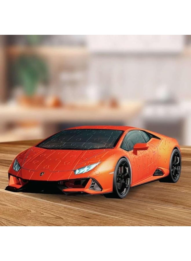 Ravensburger Lamborghini‑Huracán‑EVO‑Arancio Orange Premium 3D Puzzle 108 Pieces | 1:18 Scale Model with Rotating Wheels – No Glue Needed, Easy Click Assembly, Display Base Included – 11571‑6 - Image 4