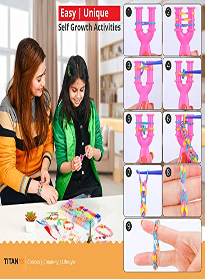 2200+ Loom Bands Kit with Bonus Crochet Hook for Rubber Band Bracelet Kit for Girls - Friendship Bracelet Making kit - Includes Y-Shaped Loom, Zipper Hooks, Beads, & More  - Image 1