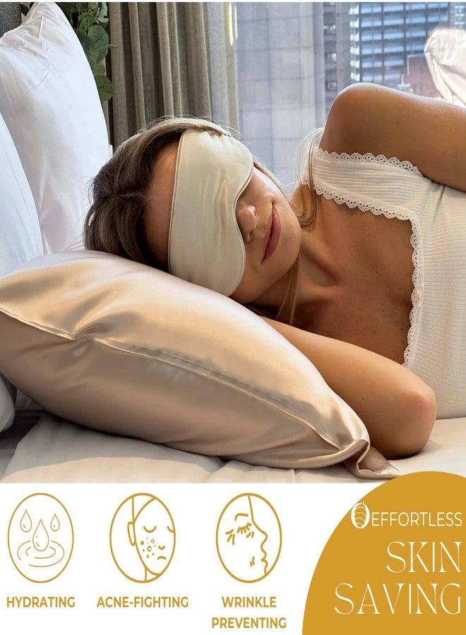 PROMEED 23 Momme Silk Pillowcase 2 Pack Toddler/Travel Size with Free Laundry Bag, Highest Grade 6A+ 100% Mulberry Silk Pillow Case Set of 2, Zipper (Toddler/Travel 13"x18", Champagne) - Image 4