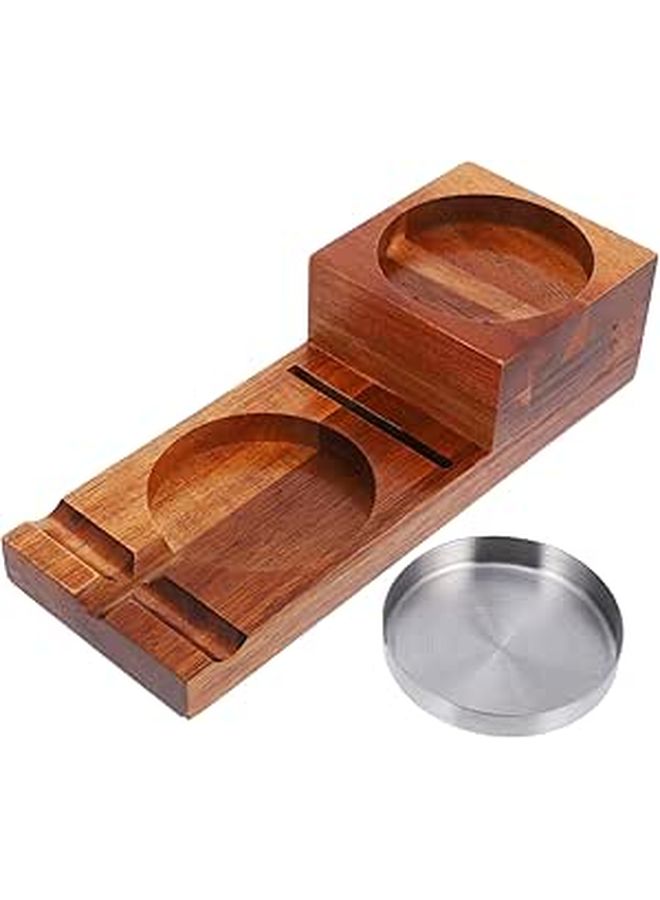 Wooden Cigar Ashtray With Whiskey Glass Holder Multifunctional Tray For Home - Image 1