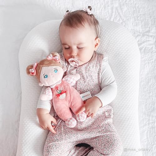 OUOZZZ 10" Soft Baby Doll Set with Plush Doll, Bassinet, Blanket and Bottle, Baby Doll Accessories Pretend Playset Emotional Social Doll for 2 Year Olds Girls Christmas Birthday Gift - Image 5