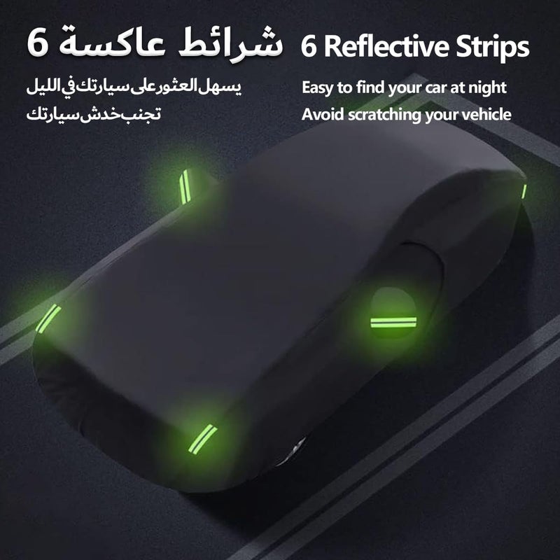 All Weather Car Cover with Reflective Strip, Windproof Straps, and Zipper Door for SUV (4.9M) - Image 3