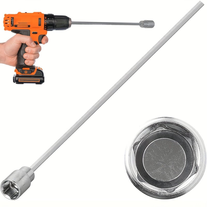 1pc 19mm 0.74in Extension Socket Jack 30cm 11.8in Silvery Caravan Leg Stand Winder Drill Attachment Accessories for Caravans and Mobile Homes - Image 1