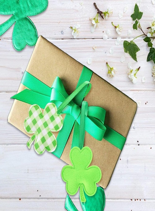 CCUUHJ 12 Pack St. Patrick Day Shamrocks Ornament for Tree Fabric Green 3D Large Felt Shamrocks Ornament Lucky Hanging Shamrock Decorations for Tree Irish Home Festival Party Supplies (Green) - Image 4