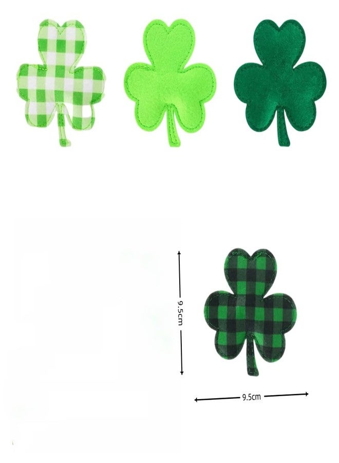 CCUUHJ 12 Pack St. Patrick Day Shamrocks Ornament for Tree Fabric Green 3D Large Felt Shamrocks Ornament Lucky Hanging Shamrock Decorations for Tree Irish Home Festival Party Supplies (Green) - Image 5