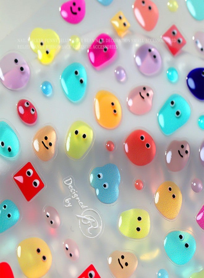 Dedyel Jelly Water Droplet Nail Art Stickers Cute Jelly Self-Adhesive Nail Stickers for Women Girls Kids Nail Art Decorations - Image 4