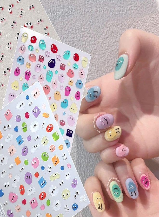 Dedyel Jelly Water Droplet Nail Art Stickers Cute Jelly Self-Adhesive Nail Stickers for Women Girls Kids Nail Art Decorations - Image 1