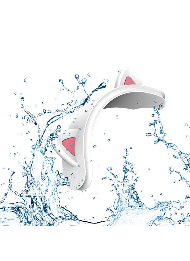 Generic - Suitable For Apple For Apple AirPods Max Wireless Bluetooth Headset Protection Beam Cover Silicone Cat Ears-Color:T5 White-Applicable Model:For Apple AirPods Max - Image 1