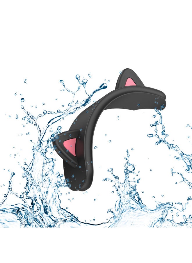 Generic - Suitable For Apple For Apple AirPods Max Wireless Bluetooth Headset Protection Beam Cover Silicone Cat Ears-Color:T5 White-Applicable Model:For Apple AirPods Max - Image 1