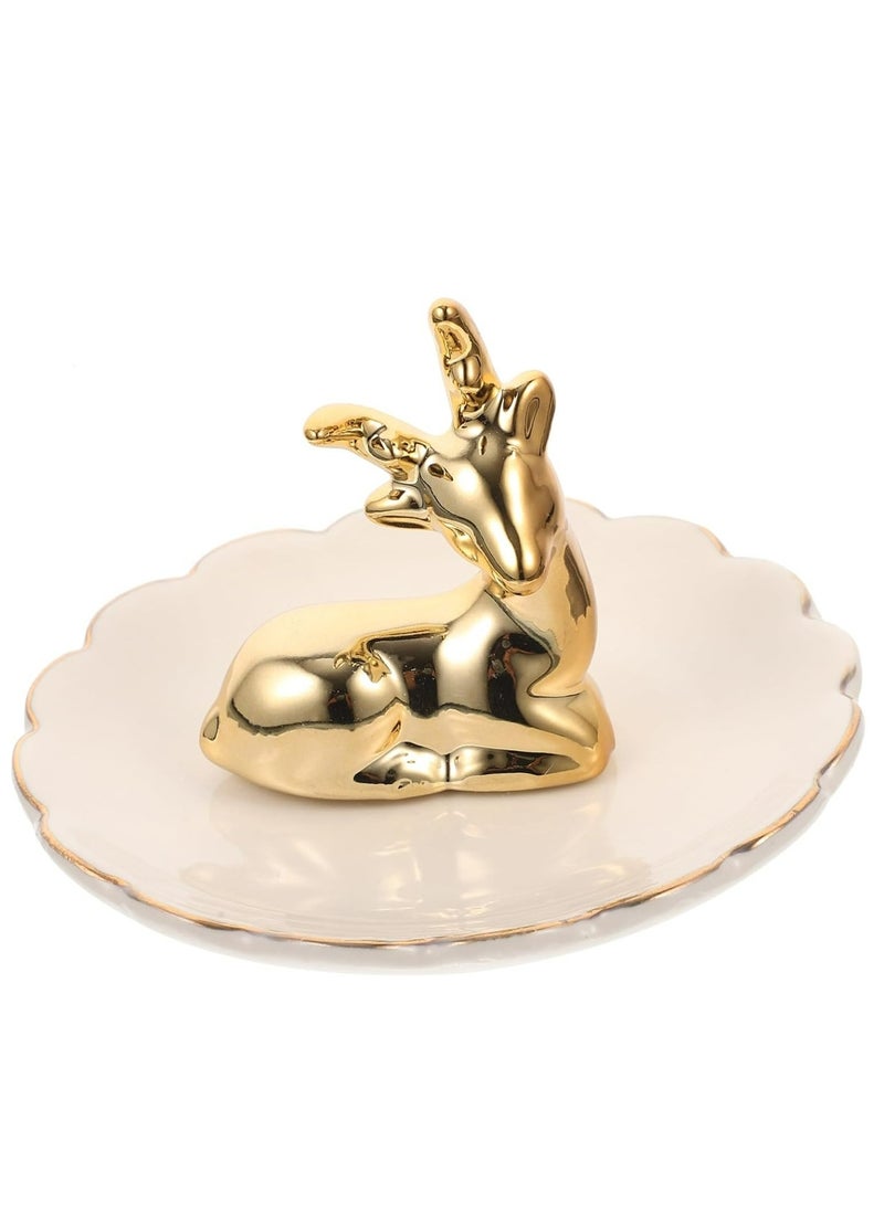 1 Pc Ceramic Animal Figurines Ornaments, Gold Deer Home Decor Sculptures and Statues Handmade Artware Gifts (Gold)  - Image 4