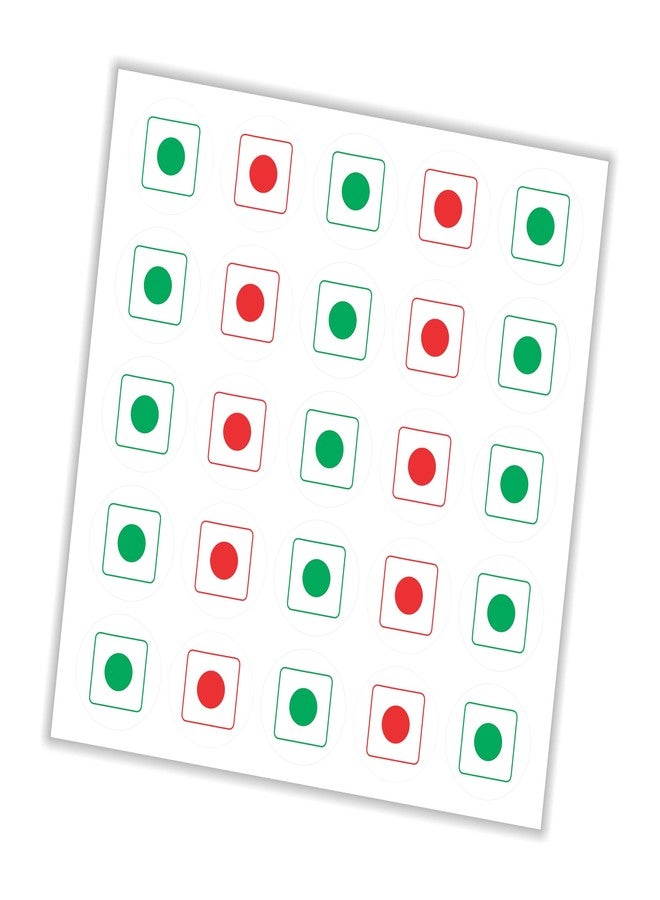 Iberry's Self Adhesive Veg and Non Veg Food Label Stickers, Green and Red Round Shape for Food Packaging, 9mm Diameter, 540 Pieces Each - Image 1