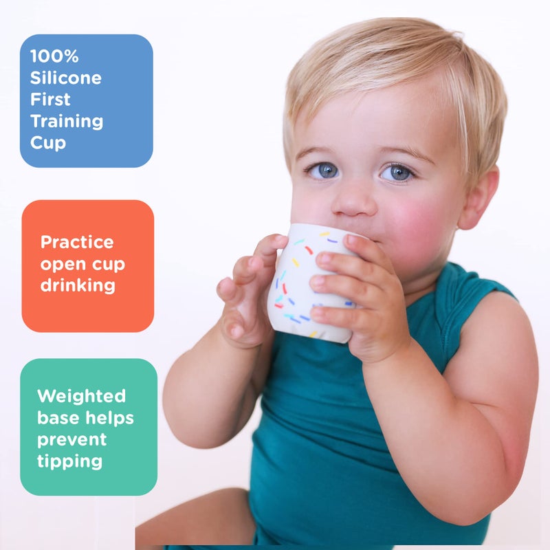 Nuby Silicone Confetti/Sprinkles First Open Training Cup for Baby: 2oz - Image 4