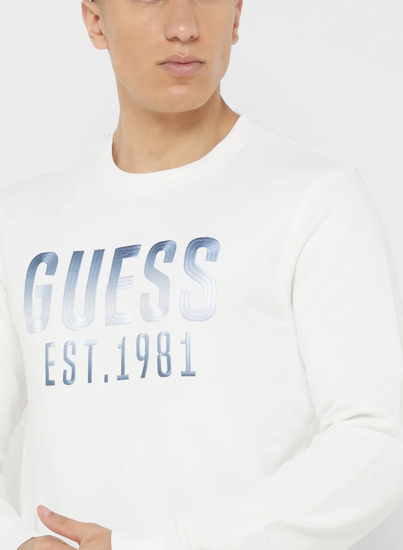 GUESS Logo Crew Neck Sweatshirt