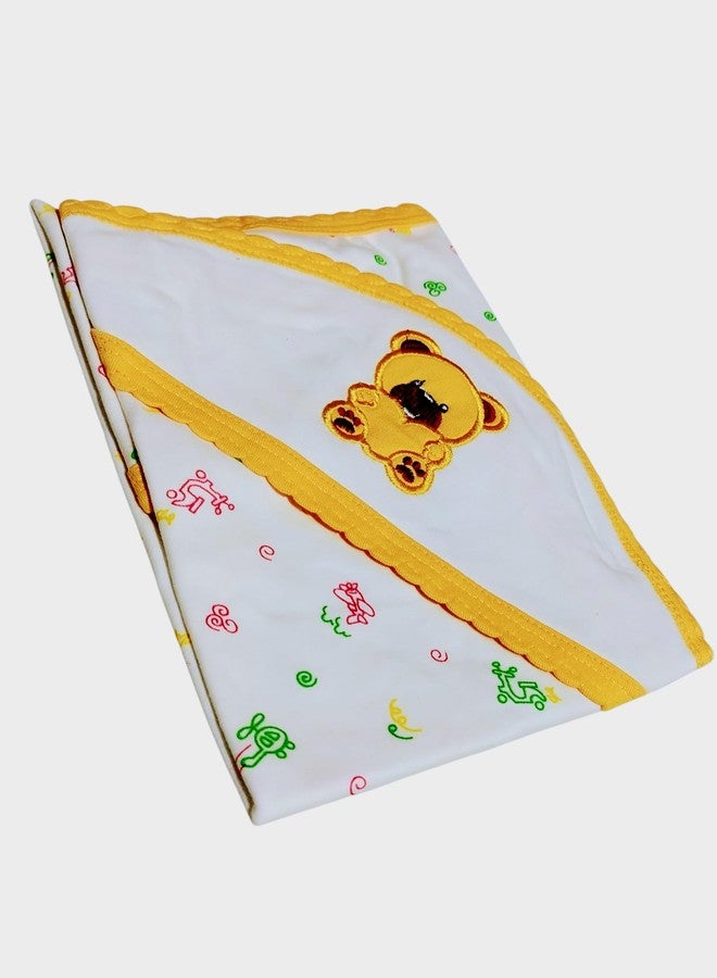 Baby Cap Towel for New Born Baby/Soft Cotton Hooded Towels/Wrap Towel Gifts for Infant Baby/Boy and Girl Baby Bath Towel. (Yellow)