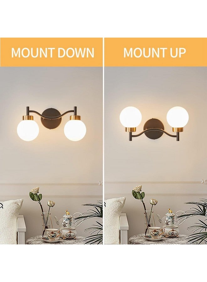 SINOMAN Wall Light for Living Room Modern/Wall Lamps for Bedroom/for Living Room/Wall Lights for Home Decoration/Bedside Wall lamp (Doom Glass Double, with Bulb) - Image 2