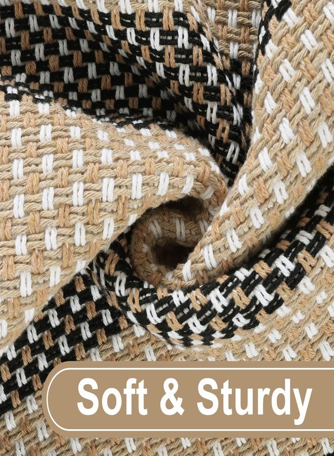 Sungea Striped Outdoor Fall Front Door Mat 24"x51", Cotton Hand Woven Rug Indoor Doormat Washable Black and Tan Rug Runner, Foldable Front Door Rugs for Entryway/Farmhouse/Home Entrance - Image 3