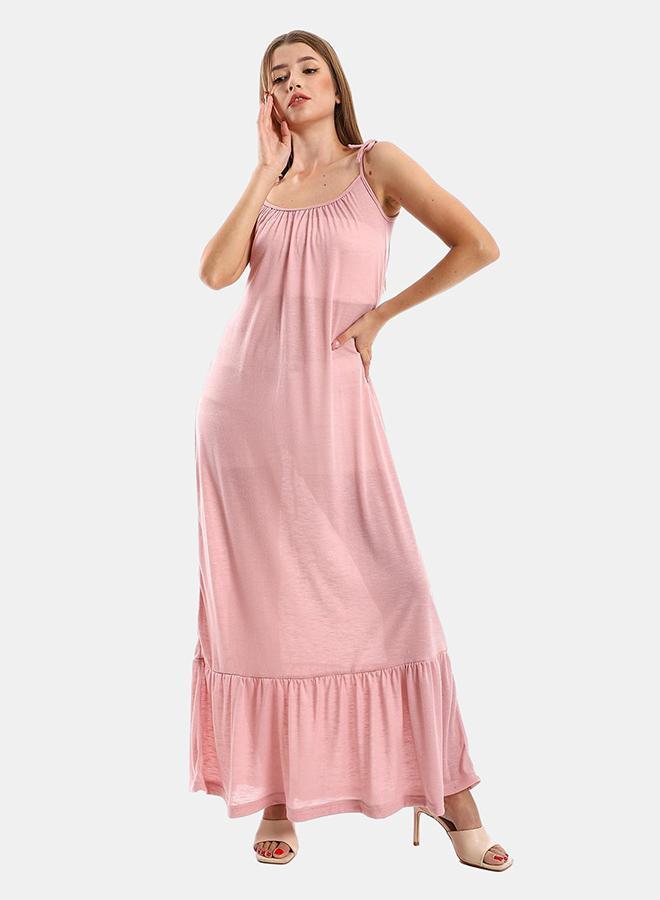 kady Jamila Women Knitted Wide Round Collar Tiered Casual Dress ,rose-XXL - Image 1