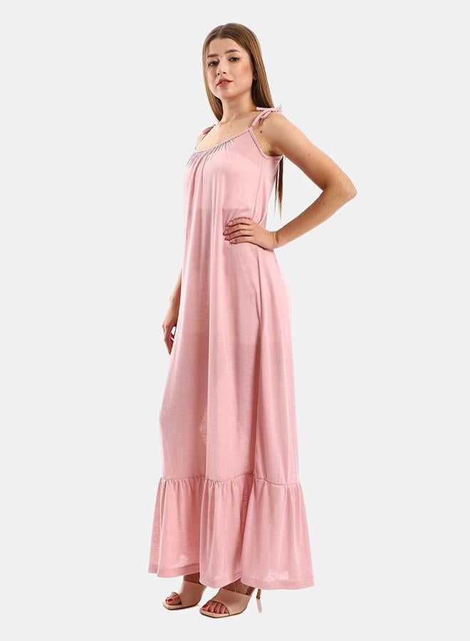 kady Jamila Women Knitted Wide Round Collar Tiered Casual Dress ,rose-XXL - Image 2