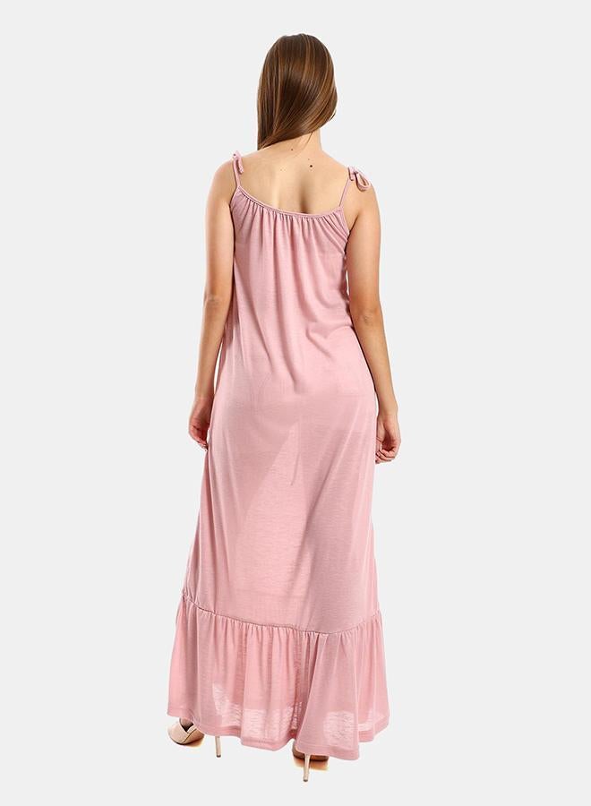 kady Jamila Women Knitted Wide Round Collar Tiered Casual Dress ,rose-XXL - Image 3