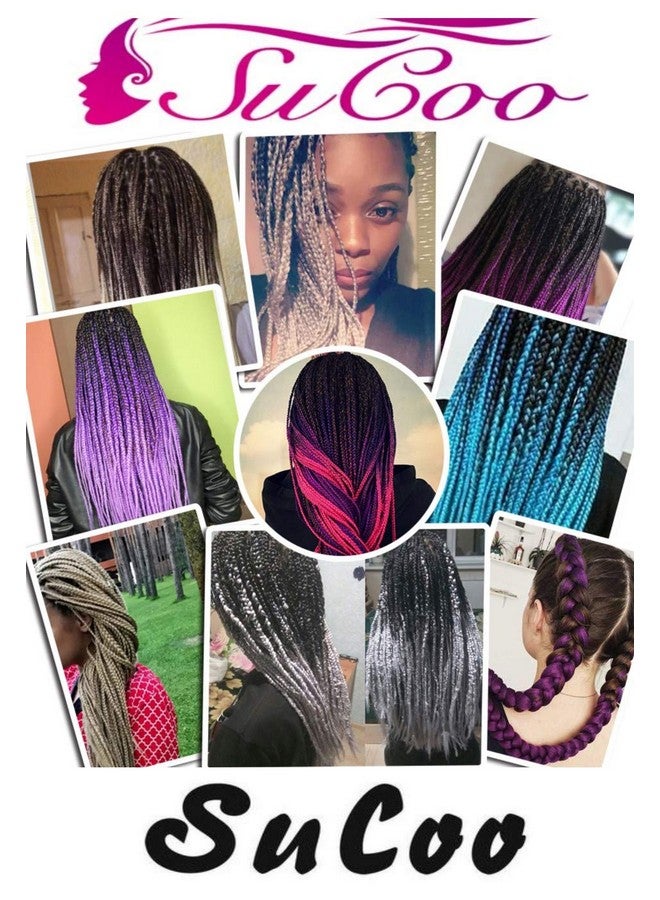 SuCoo Kanekalon Jumbo Braiding Hair Extensions High Temperature Fiber Crochet Twist Braids With Small Free Gifts 24Inch 3Pcs/Lot(Black) - Image 5
