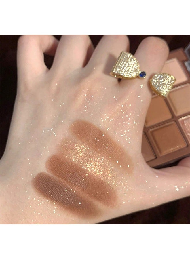 ديكالو ظلال العيون 9 ألوان ، شوكولاتة لوحة كونتور بني ظلال عيون لوحات مكياج طويلة الأمد لامعة غير لامعة مصطبغة للغاية نظرة طبيعية بحجم السفر لوحة ظلال العيون للنساء والفتيات(#06) - Image 5