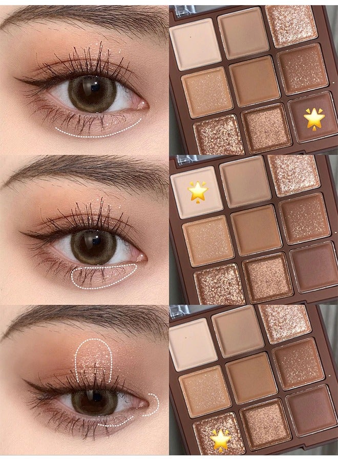 ديكالو ظلال العيون 9 ألوان ، شوكولاتة لوحة كونتور بني ظلال عيون لوحات مكياج طويلة الأمد لامعة غير لامعة مصطبغة للغاية نظرة طبيعية بحجم السفر لوحة ظلال العيون للنساء والفتيات(#06) - Image 4