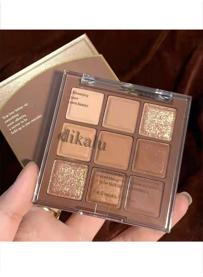 ديكالو ظلال العيون 9 ألوان ، شوكولاتة لوحة كونتور بني ظلال عيون لوحات مكياج طويلة الأمد لامعة غير لامعة مصطبغة للغاية نظرة طبيعية بحجم السفر لوحة ظلال العيون للنساء والفتيات(#06) - Image 2