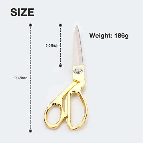 Pass Pass PASSPASS Professional Heavy Duty Tailor Scissors Gold Stainless Steel Ribbon Cutting Sewing Dressmaking (Gold 10.5 inch) - Image 5