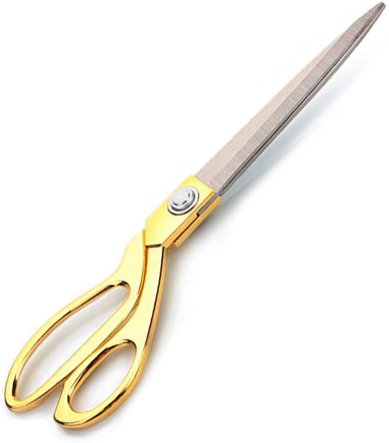 Pass Pass PASSPASS Professional Heavy Duty Tailor Scissors Gold Stainless Steel Ribbon Cutting Sewing Dressmaking (Gold 10.5 inch) - Image 2