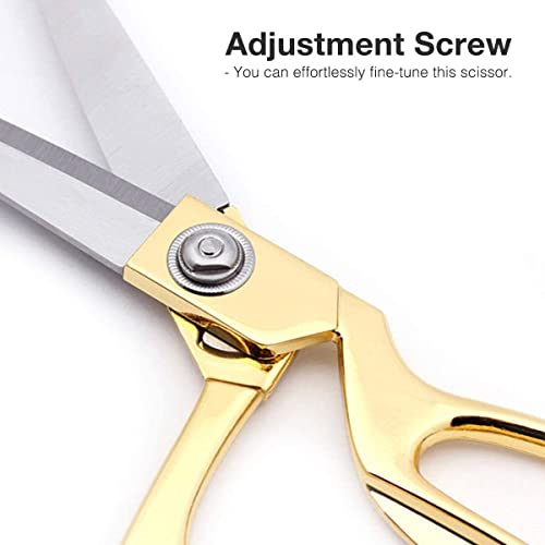 Pass Pass PASSPASS Professional Heavy Duty Tailor Scissors Gold Stainless Steel Ribbon Cutting Sewing Dressmaking (Gold 10.5 inch) - Image 4