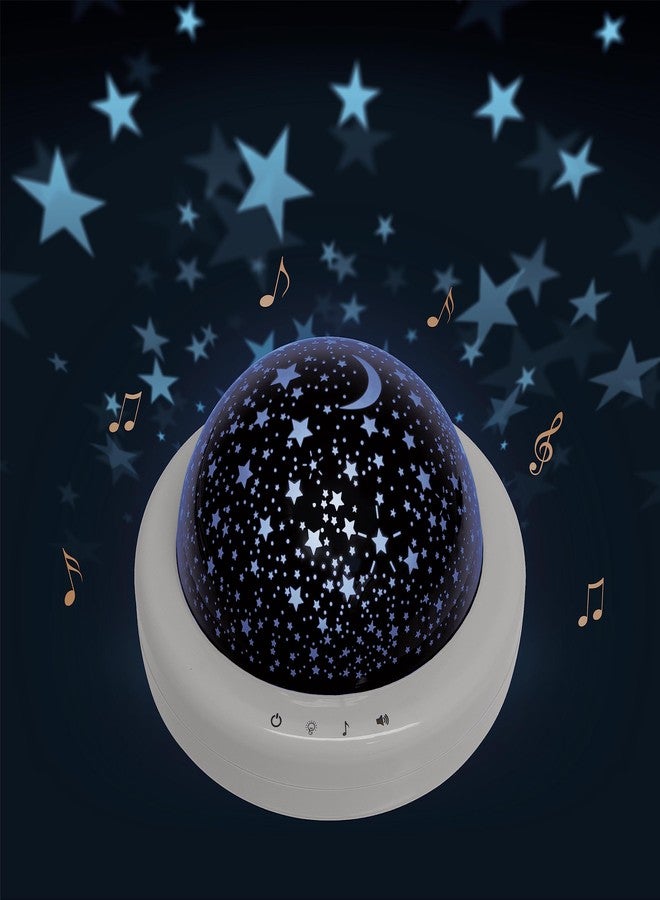 Zadro LED Star Night Light for Kids Room Starlight Projector with Multi Color Starry Nights Globe and Variety of Sounds (8" Dia. by 5.5" Tall, Gray) - Image 1