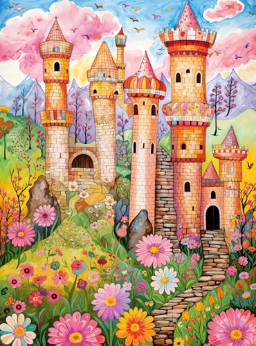 Cross & Glory Cross Glory Vibrant Castle Wonderland 1000 Piece Jigsaw Puzzle for Adults Ancient Castle Art 20 x 27 Inches - Image 1
