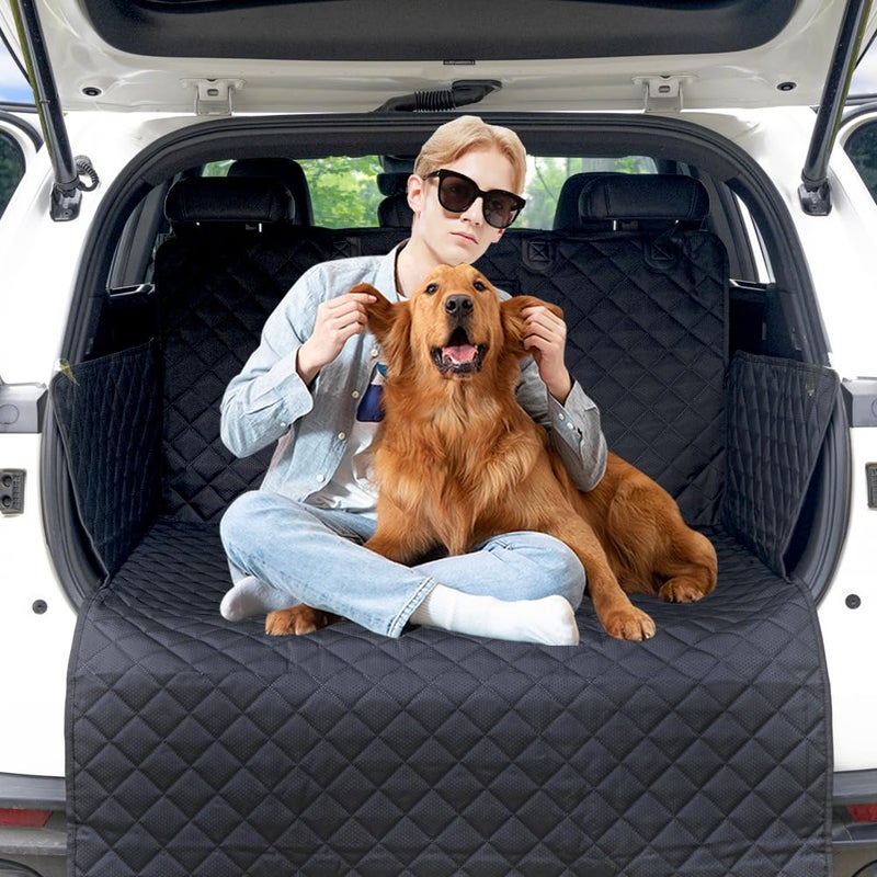 HNCPSY SUV Cargo Liner for Dog Car Seat Cover for Pets Waterproof Cargo Cover Dog Seat Mat for SUVs Sedans Vans with Bumper Flap Protector, Non-Slip, Black 70"x40" - Image 1