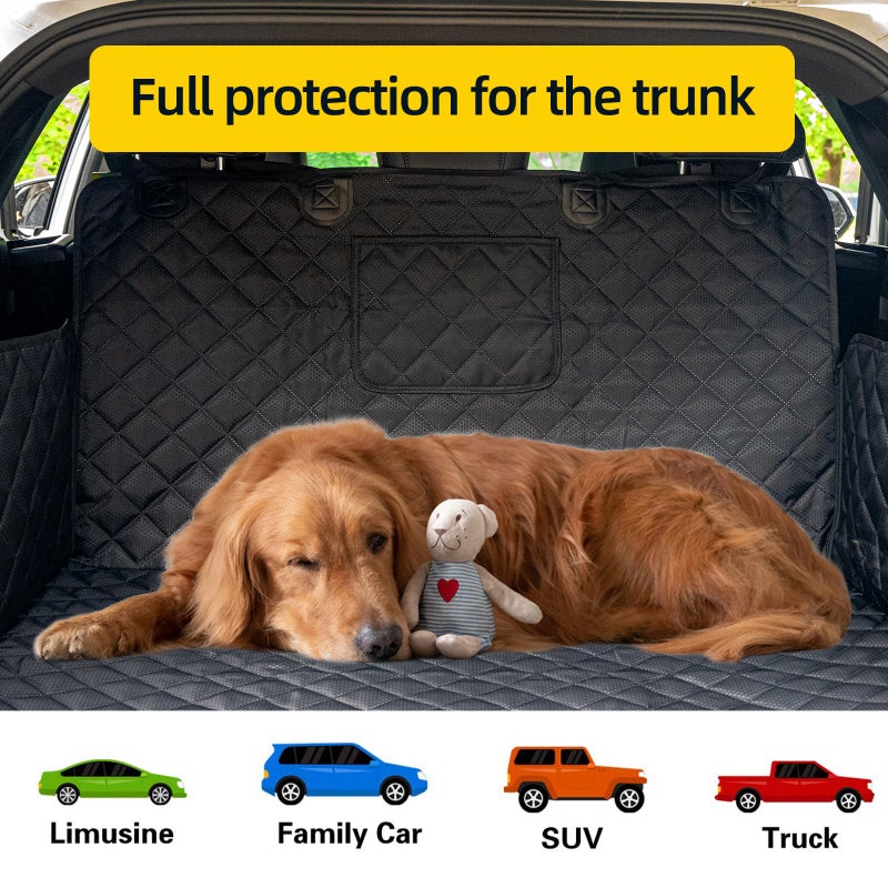 HNCPSY SUV Cargo Liner for Dog Car Seat Cover for Pets Waterproof Cargo Cover Dog Seat Mat for SUVs Sedans Vans with Bumper Flap Protector, Non-Slip, Black 70"x40" - Image 3