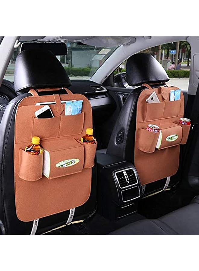 Generic Car Back Seat Organizer (Brown) 2 Piece - Image 1